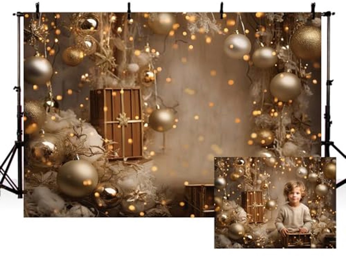 Kerst Fotografie Achtergrond 7x5ft voor Binnen - Glitter Xmas Party Decor