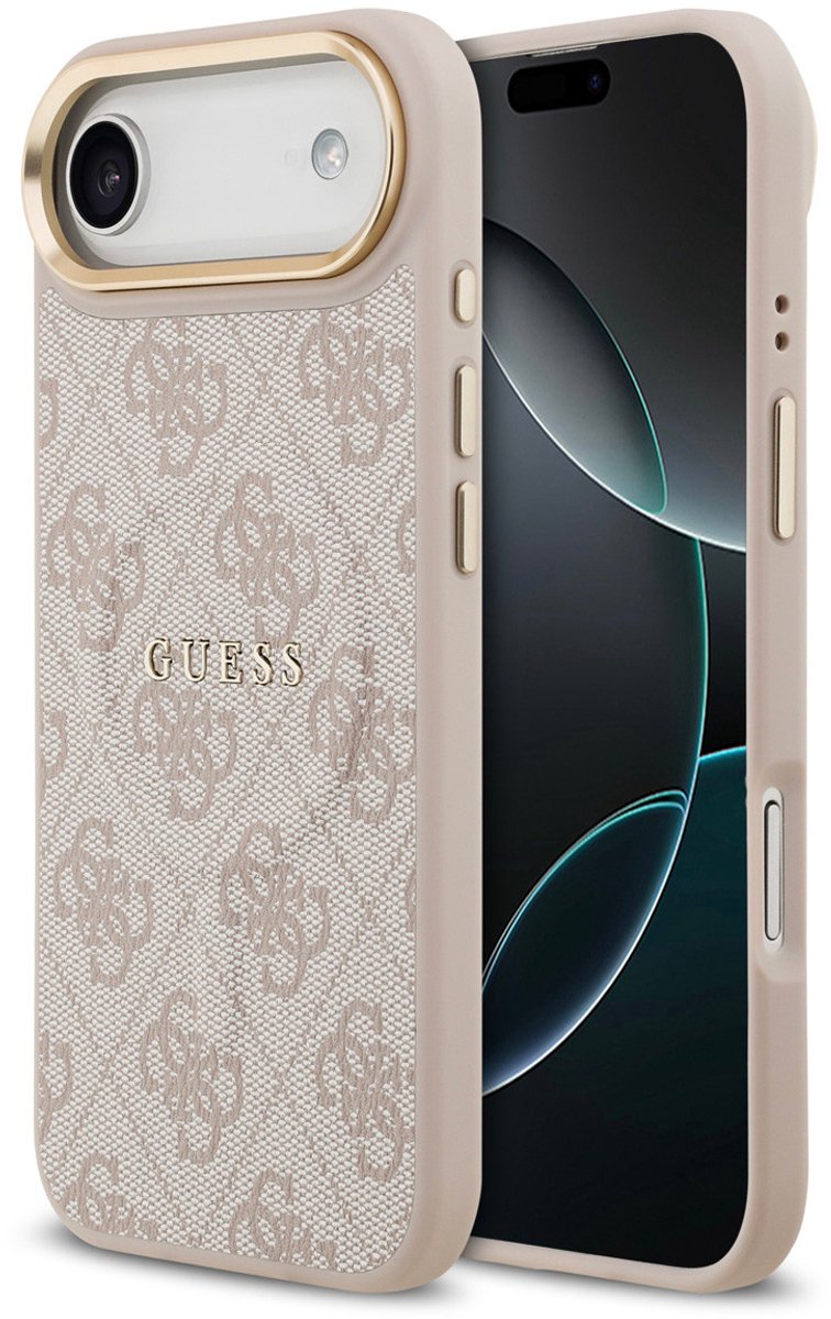 Guess Back Cover - iPhone 17 Air - Roze - Luxe PU Leer - Schokabsorberend Design