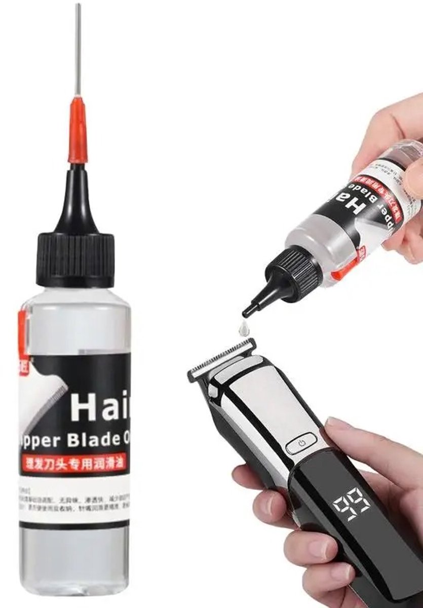 Scheerapparaat olie | Tondeuse olie | Naaimachine olie |Met precisie doseer dop & Naald - voor tondeuse, trimmer en scheermachine | geschikt voor o.a. Panasonic, Braun, Philips, Wahl, Remington, BaByliss apparatenolie | Clipper Blade oil | 60ML