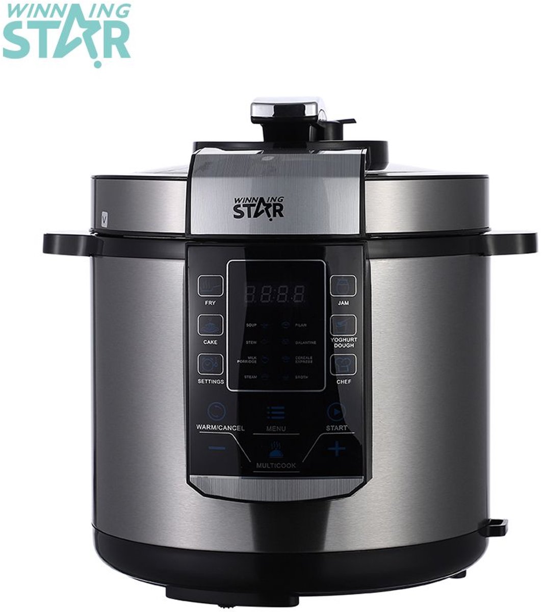 Winning Star Elektrische Multicooker 6 Liter Zilver – foto 2