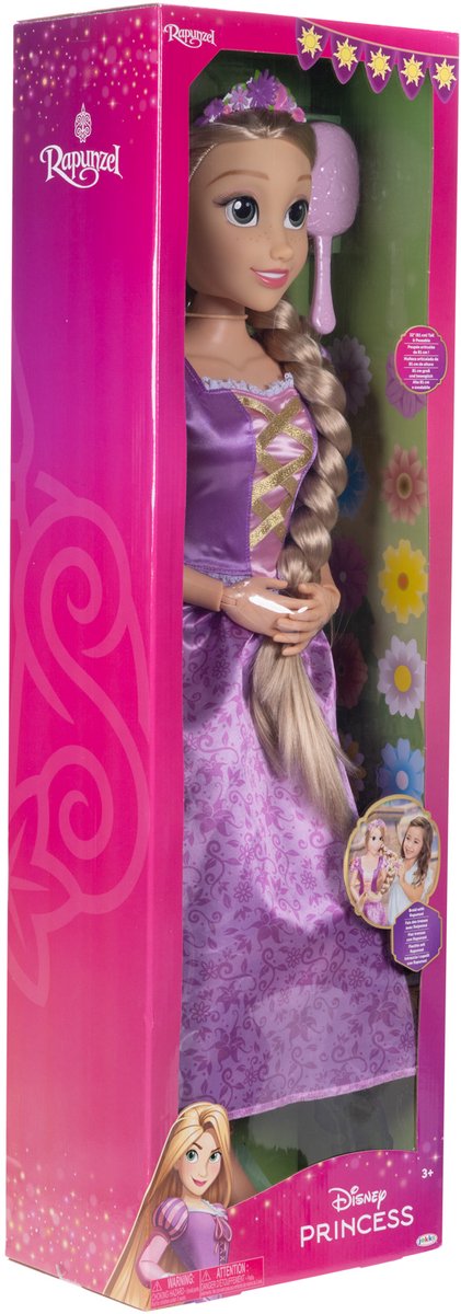 Disney Princess Rapunzel Doll PLAYDATE van Jakks Pacific, 80 cm lang en poseerbaar, beweegbare My Size-pop in paarse jurk, wordt geleverd met borstel om haar lange gouden haar te kammen — afbeelding 5