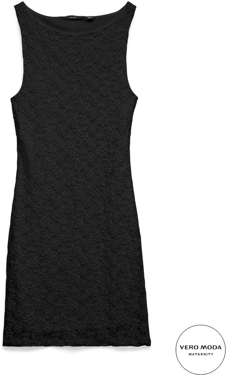 Vero Moda MATERNITY - VMMDOLLY SL BOAT NECK SHORT DRESS JRS - Dames - Mini jurken Black