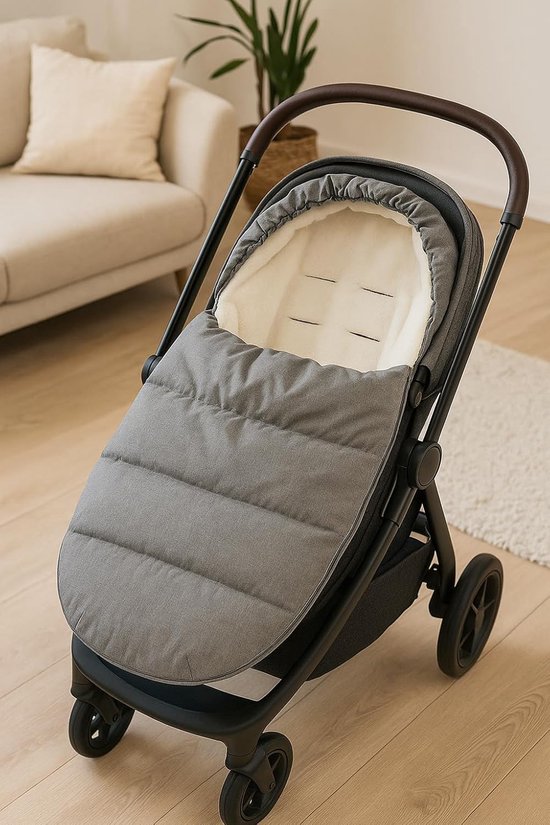 Wintervoetenzak babyschaal winter babyvoetenzak warm, inslagdeken baby voetenzak slaapzak kinderwagen bed wieg het hele jaar door (waterdicht grijs) — afbeelding 3