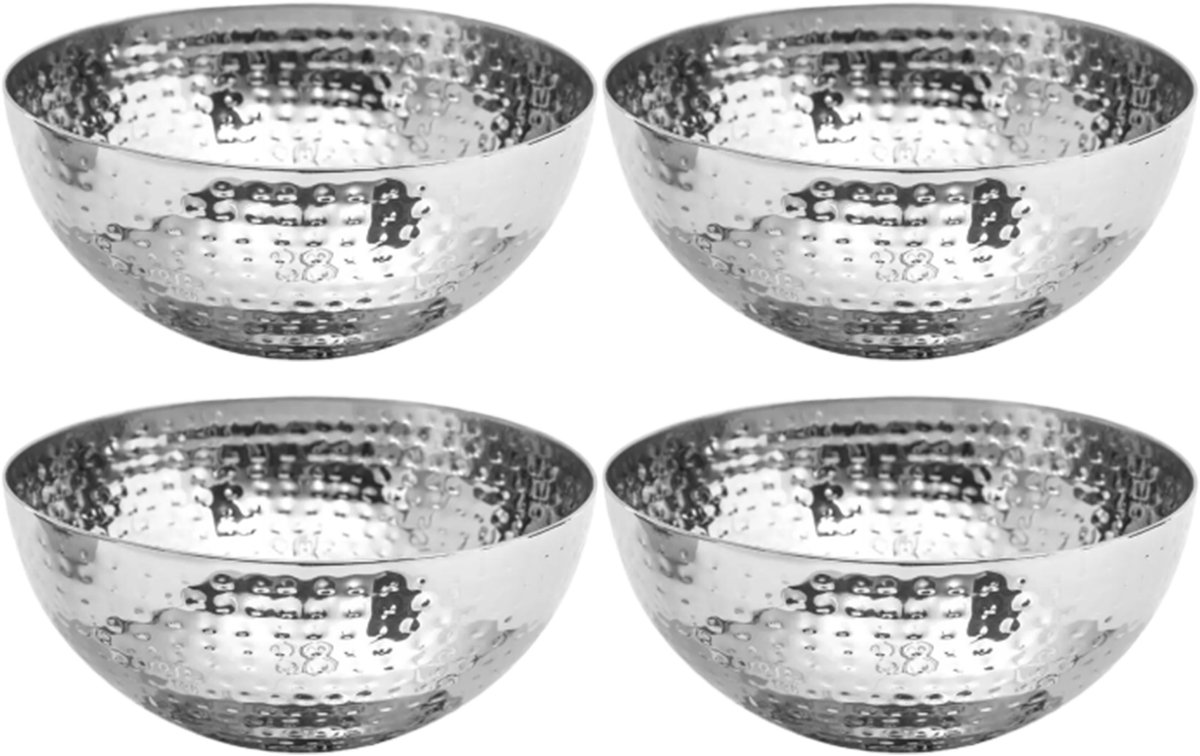 Secret de Gourmet Slakommetjes/schaaltjes - Set 8x - RVS - D19 cm