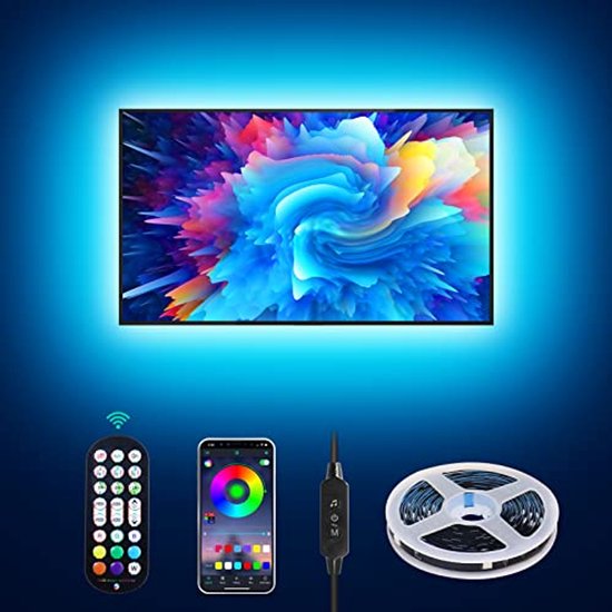 FOLGEMIR 2m LED-stroken, Koud Wit TV LED achtergrondverlichting, 2835 SMD LED-lichtstrook voor