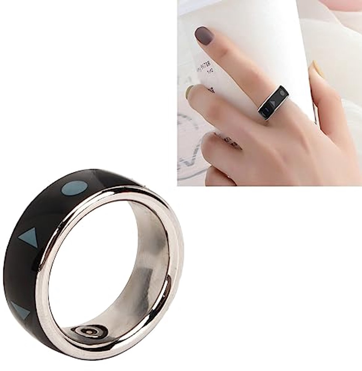 Bluetooth Ring Remote Page Turner, Remote Scrolling Ring Rechargeable Clicker for Phone Tablet (16#)