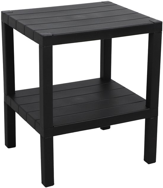 Table d'appoint de Jardin Urban Living - noire - plastique - 39 x 33 x 45 cm - tables d'extérieur