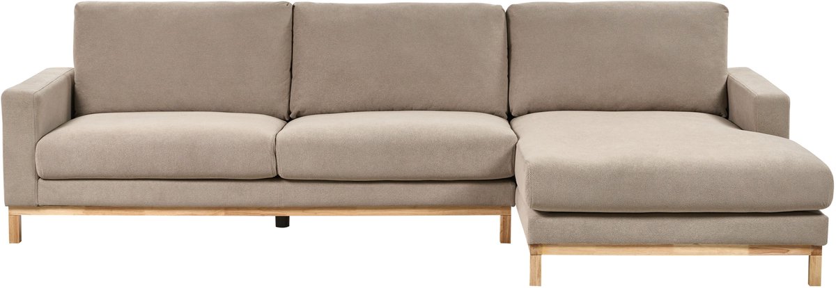 Beliani SIGGARD - Hoekbank - Taupe - Linkszijdig - Polyester Beige