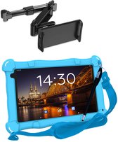 AngelTech OnderwegPakket SLIM – Kindertablet SLIM + Tablethouder - Android 15 -Kindertablet Vanaf 3 Jaar – Kinder Tablet – Kids Tablet - Tablet voor Kinderen - Blauw