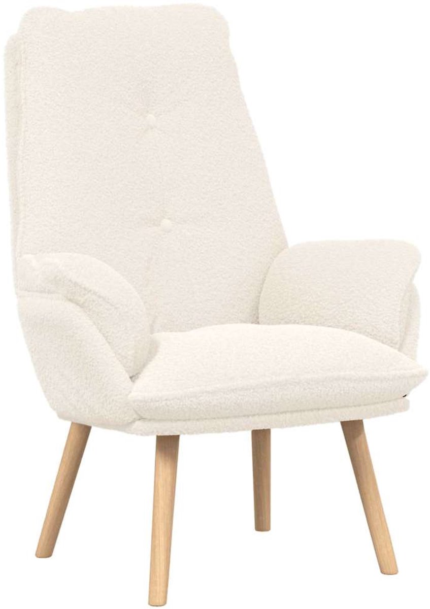 vidaXL Fauteuil - Crème - 69 - x - 74 - x - 93 - cm - Sherpa - Stof