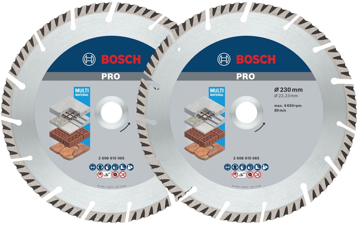 Bosch PRO Multi Material diamant doorslijpschijf 230 x 22,23 mm 2 stuks ( 2x 2608615065 )