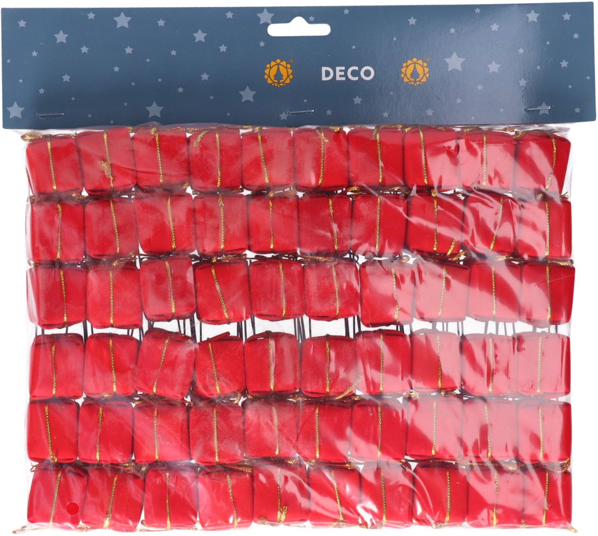 Othmar Decorations Mini cadeautjes op stekers - 60x - rood - 2,5 x 2,5 cm - kerststukje decoratie instekers