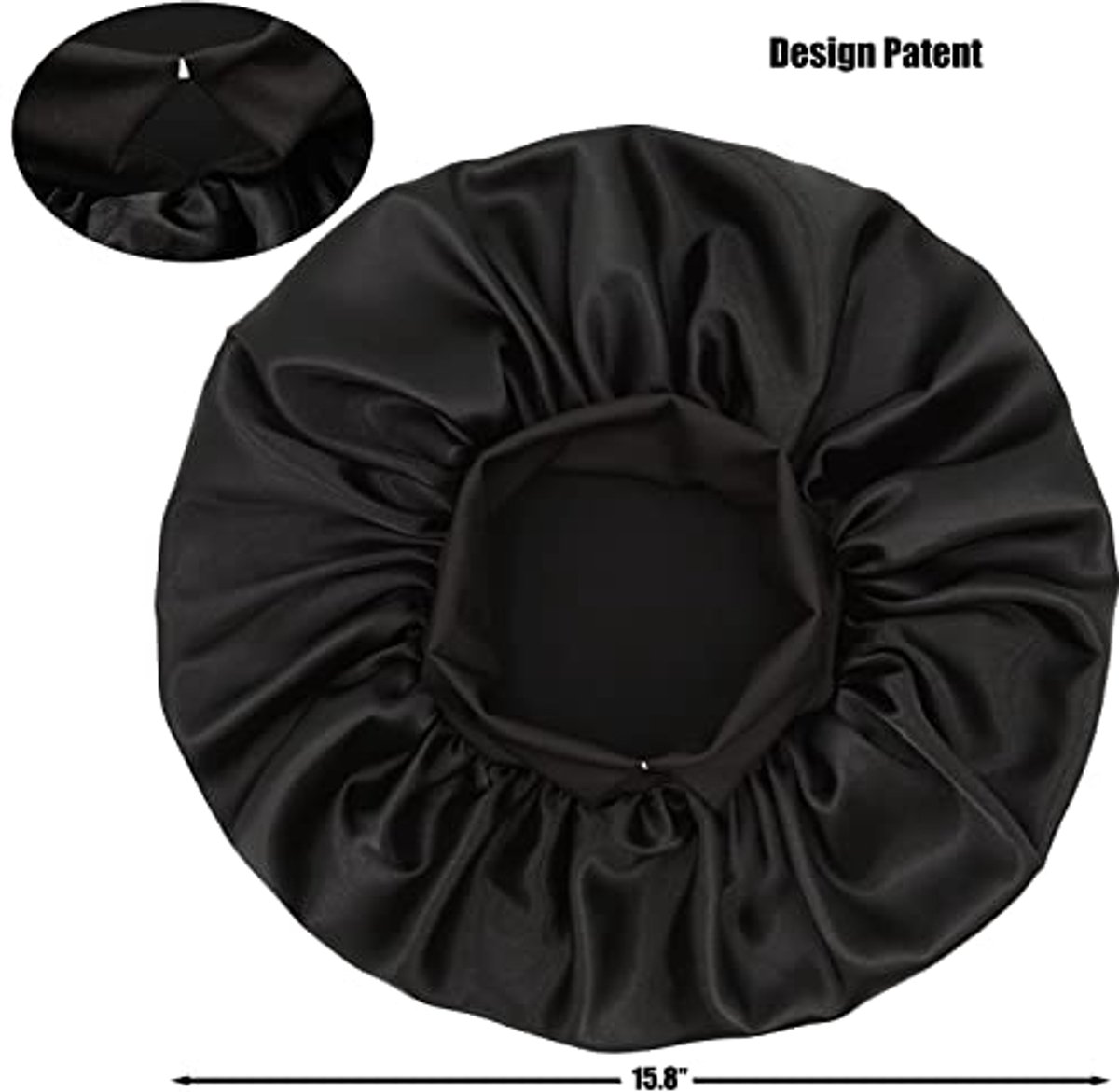 Elastische satijnen slaapmuts voor dames met brede band - Perfect voor lang en krullend haar