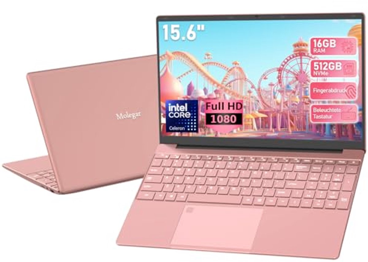 Image of 15.6 Inch FHD Laptop, 16GB RAM, 1TB SSD, Quad-Core Processor, Backlit Keyboard, Fingerprint Reader - Ideal for Business and Study