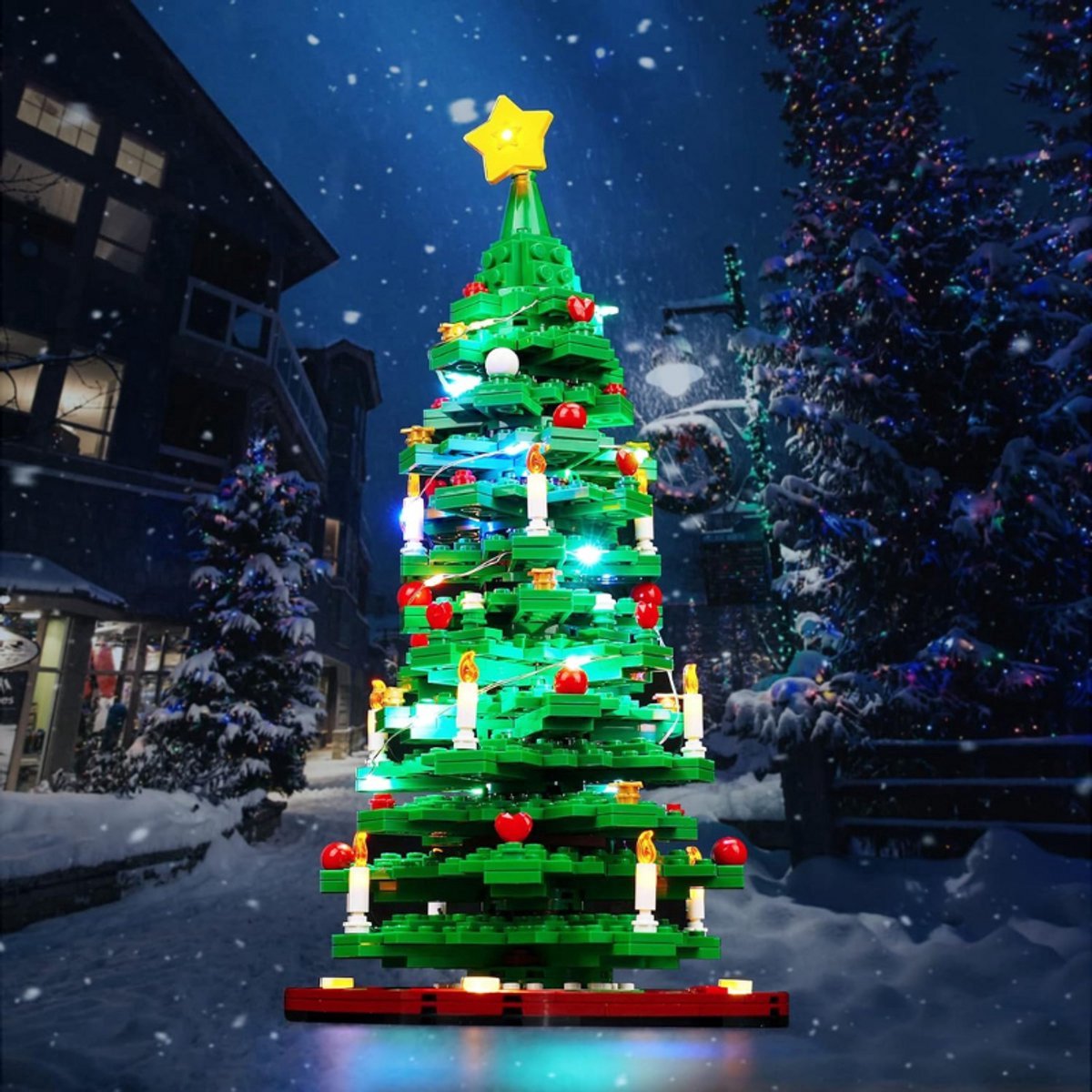 Thuys – LED Muziek Versie Verlichting – Set Voor Lego Kerstboom Decoratie - Creatieve Bouwstenen Model Speelgoed Verlichting