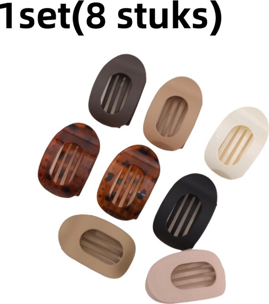 1 ensemble (8 pièces) - Set de pinces à Cheveux mates - Set' épingles à cheveux brillantes - Pinces à cheveux plates - Design incurvé - Épingle à cheveux carrée sans Pistes - Épingle à cheveux quotidienne