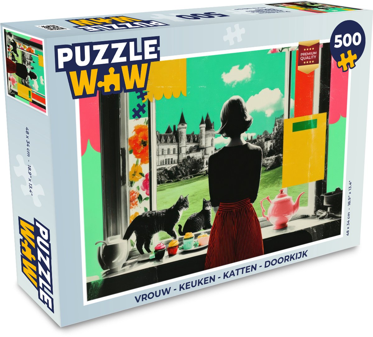 Vrouw - Keuken - Katten - Doorkijk