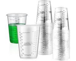 Mixing cup - measuring cup - 50 pieces - 240 ml - epoxy mixing cup - reusable measuring cup - plastic colour mixing cup - mixing liquids - resins - pigments