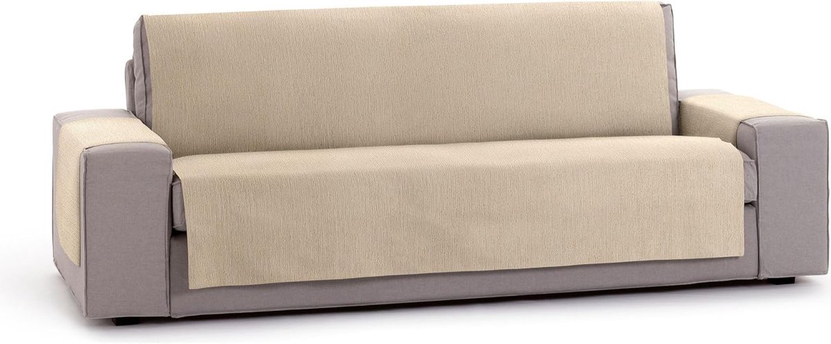 Hoes voor 2-zitsbank, eenvoudig aan te brengen, elastische pasvorm, beige, ideaal voor bescherming en vernieuwing
