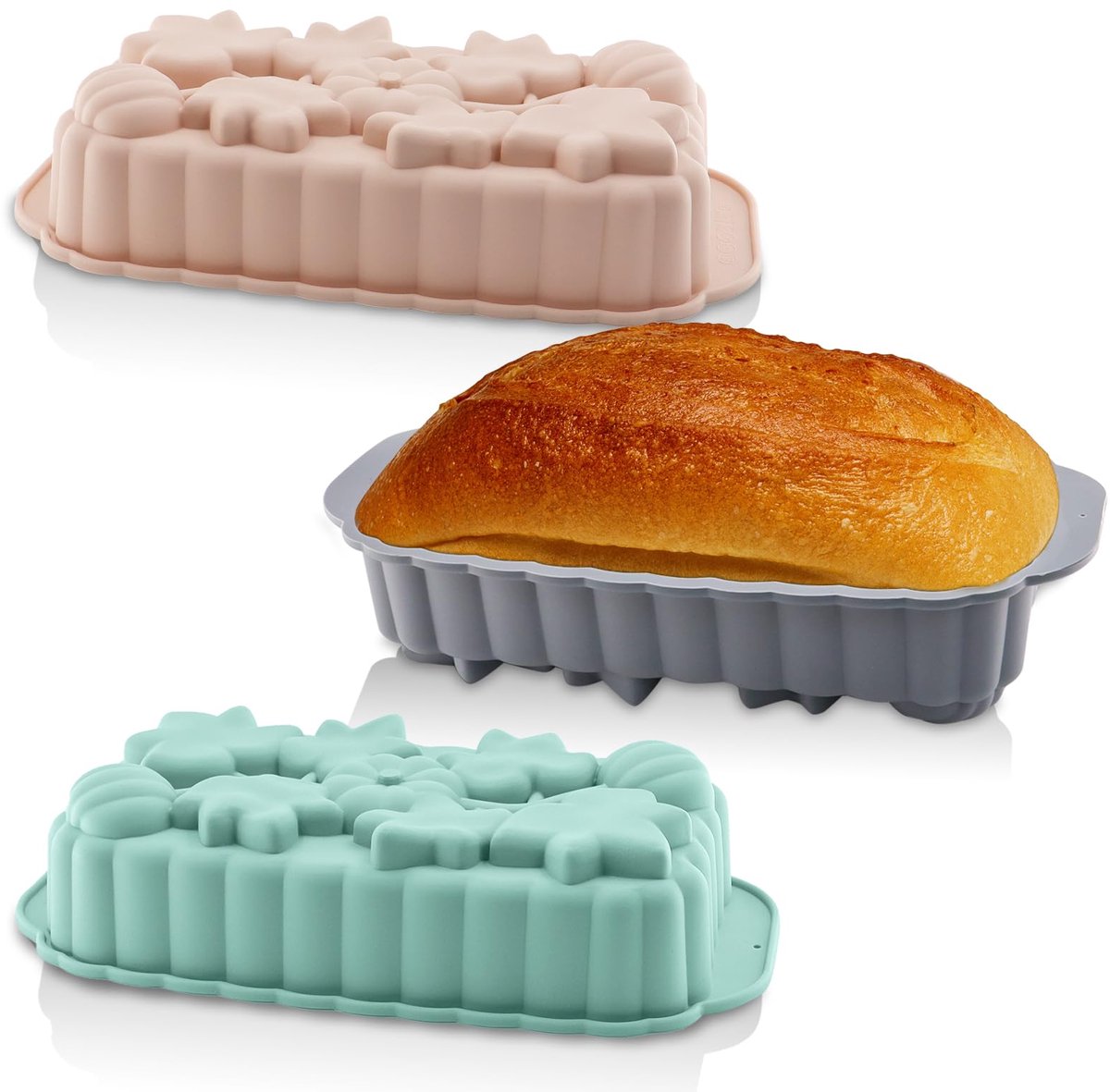 Ibenzoa® Set van drie kleurrijke siliconen bakvormen voor veelzijdig bakplezier
