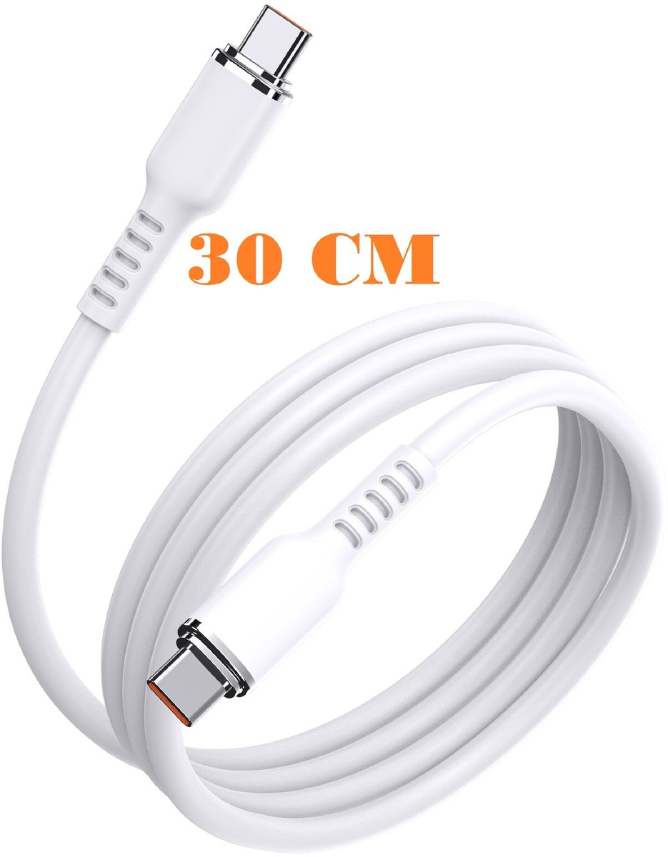 Ntech 60W USB C Kabel 30cm – Korte Silicone Oplaadkabel
