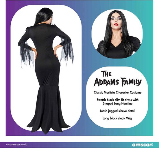 Robe de Mercredi Addams pour enfant avec perruque