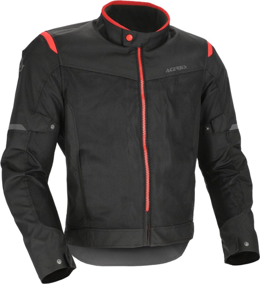 Acerbis Ramsey Vented 2.0 Mesh Zwart Rood Textiele Motorjas - Jas