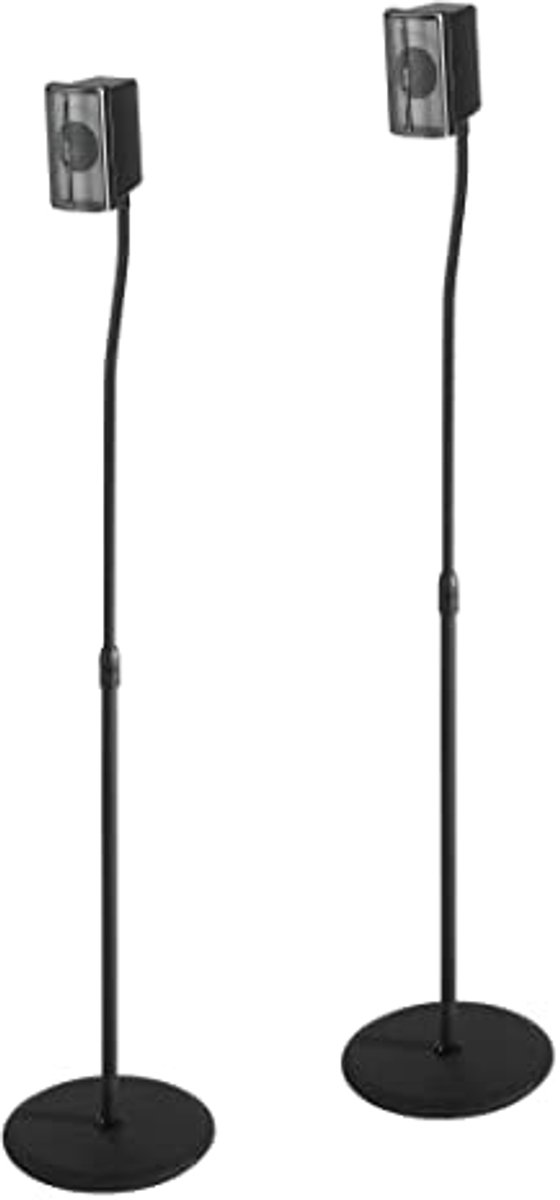 Verstelbare luidsprekerstandaard set van 2, hoogte tot 123 cm, zwart