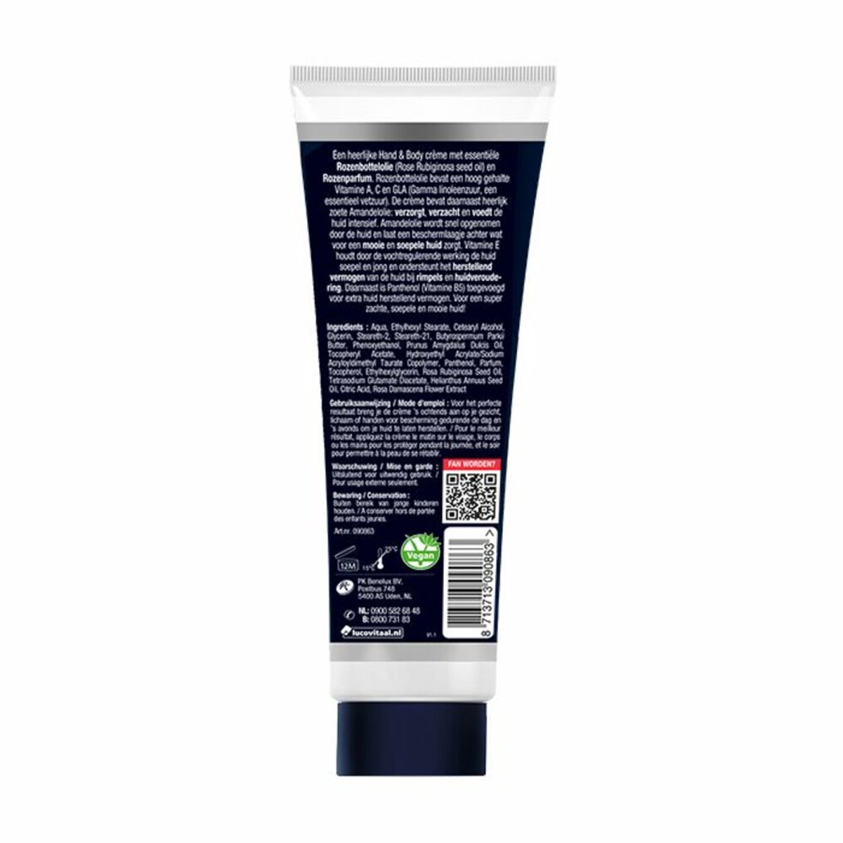 3x Lucovitaal Hand & Body Creme Rozen Wonder tube 100 ml