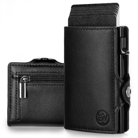 EliteWallets Pasjeshouder Pro – Uitschuifbaar – Man & Vrouw - Zwart