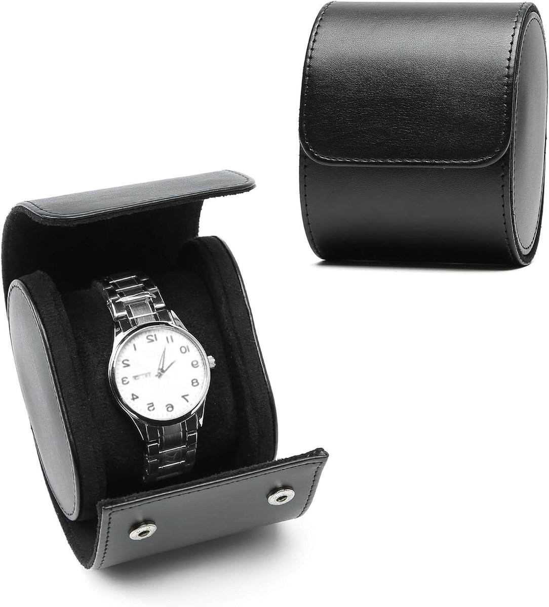 Brenzoos - Horlogerol van luxe PU-leder voor op reis - zwartOrganizer en display voor mannen en vrouwen - ideaal cadeau voor Kerstmis, jubileum, verjaardag