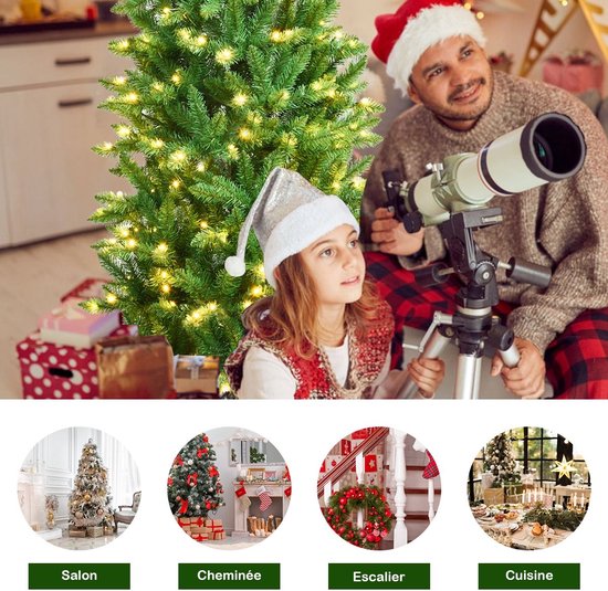Witte Kunstkerstboom 150 Cm - Realistische Kunststof Kerstboom Met Metalen Standaard