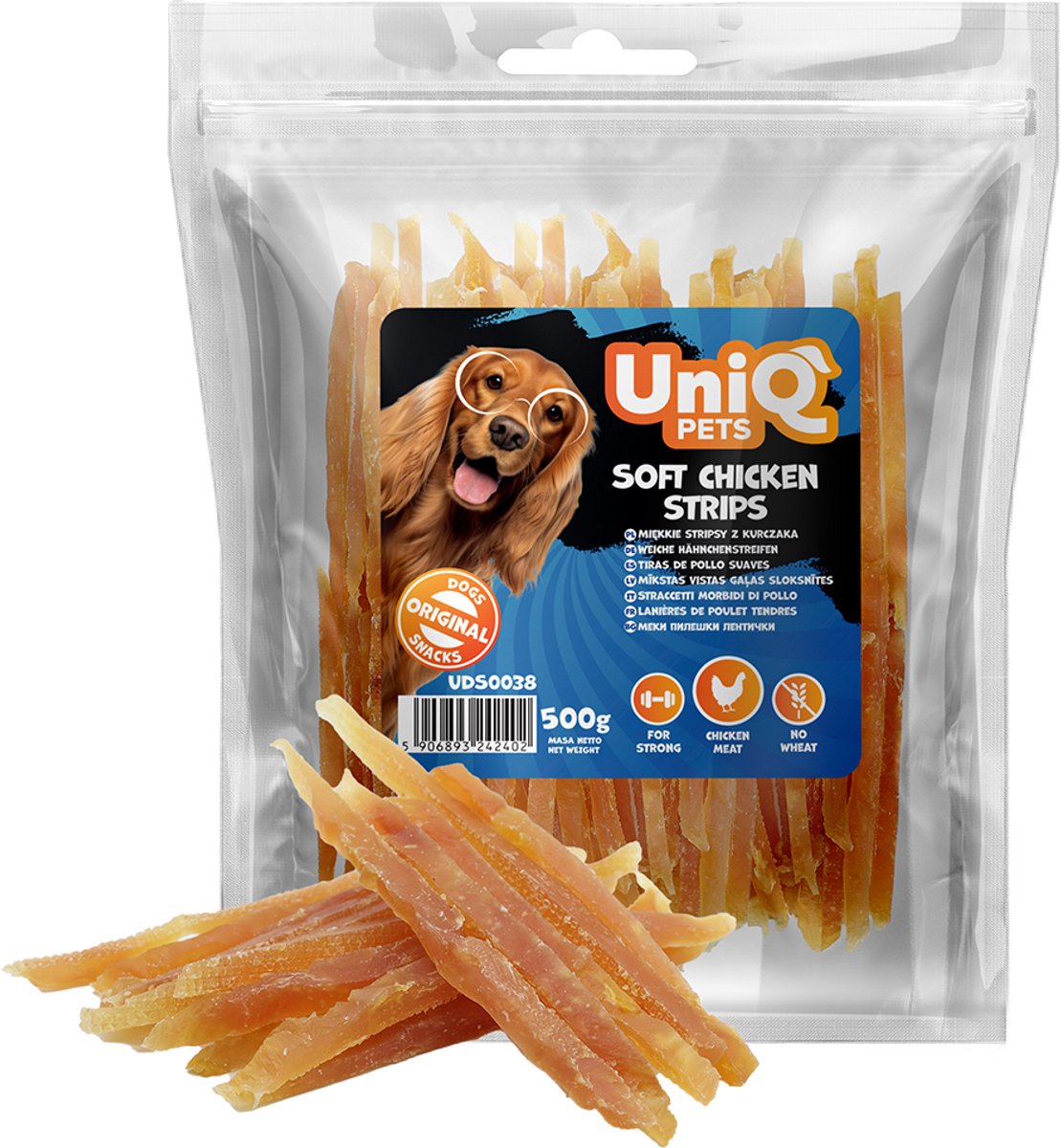 Kipfilet Strips 500g - Hondensnacks - UniQ PETS