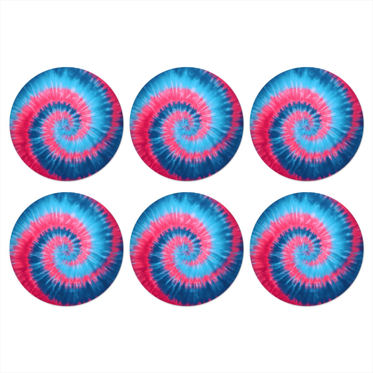 Onderzetters voor glazen - Rond - Spiraal - Roze - Draaiend - 10x10 cm - Glasonderzetters - 6 stuks