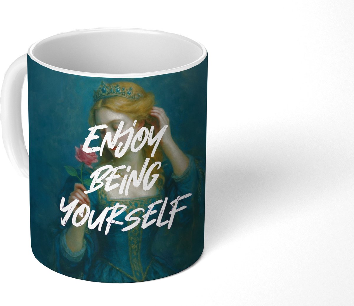 Mok - Koffiemok - Vrouw - Roos - Quote - Mokken - 350 ML - Beker - Koffiemokken - Theemok - Mok met Tekst