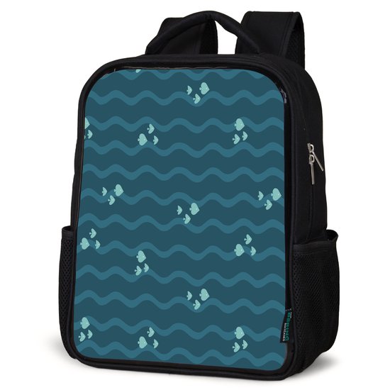 Rugzak zwart - Schooltas jongen & meisje - Zee - Donkerblauw - Golf ...