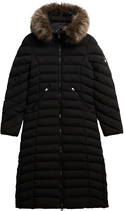 Superdry - Fuji Lange Jas Met Bontkap - Dames - Gewatteerde jassen