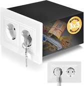 Mini coffre-fort mural dissimulé sous forme de prise de courant - Coffre-fort mural secret avec clé - Coffre-fort pour argent et objets de valeur - Capacité 1 litre - Wit