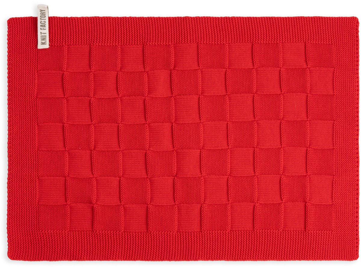 Knit Factory Placemat Uni - Rood - 50x30 cm