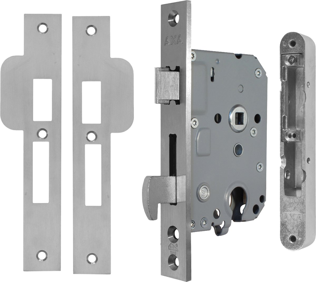 Axa Cilinderslot met Sluitkom - SKG** Keurmerk - PC55 Veiligheidsklasse - Geschikt voor Buitendeuren - RVS - Afmetingen 174 x 25 x 16 mm - Per 1 Stuk - Extra Inbraakwering