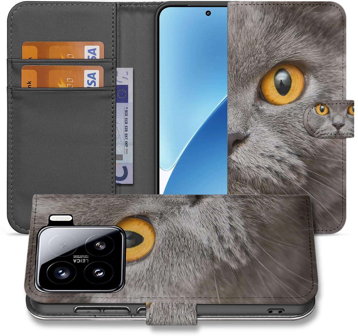 Book Case voor Telefoonhoesje met Pasjes Xiaomi 15 Britse Korthaar