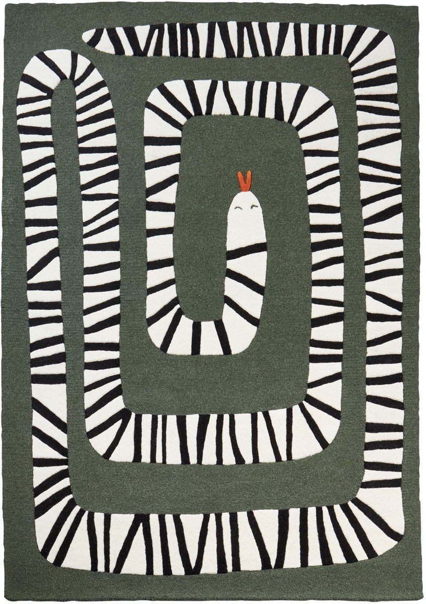 Beliani OKAPI - Vloerkleed - Donkergroen - 160 x 230 cm - Wol