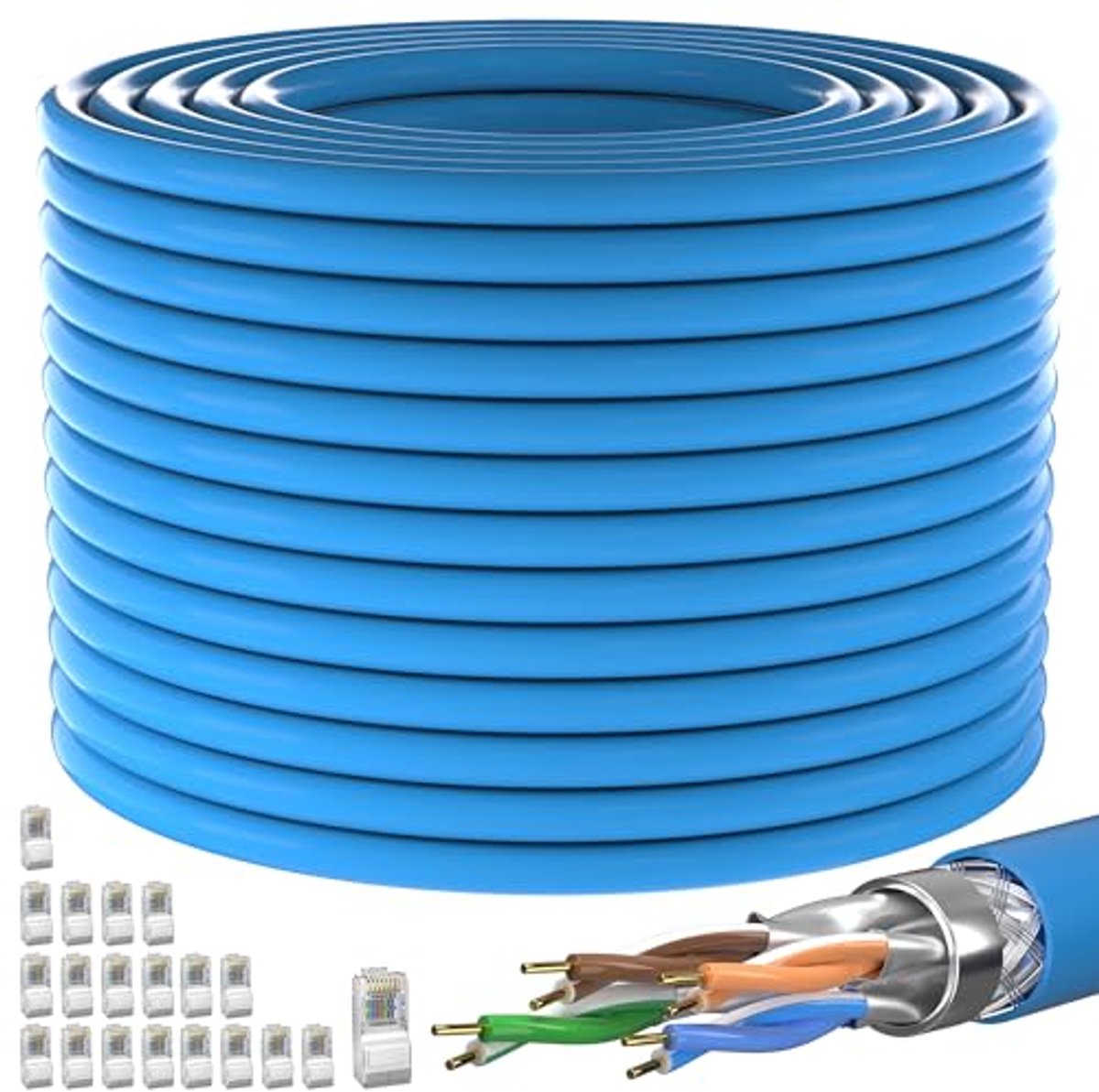 150m CAT 7 Internetkabel SFTP - Hoogwaardige Buiten- en Binnennetwerkverbinding