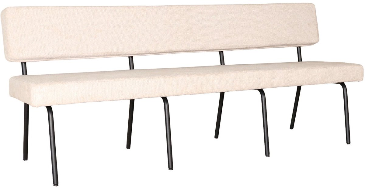 Lizzely Garden & Living Eetkamerbank 200cm Wendy zand stof eetbank