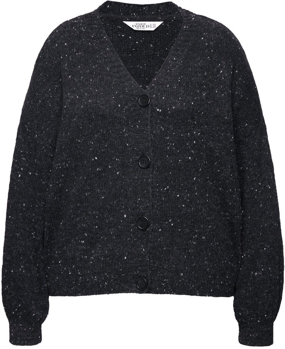 Studio Untold - Dames - Vest oversized pepper & salt - Antraciet melange - Maat 58+