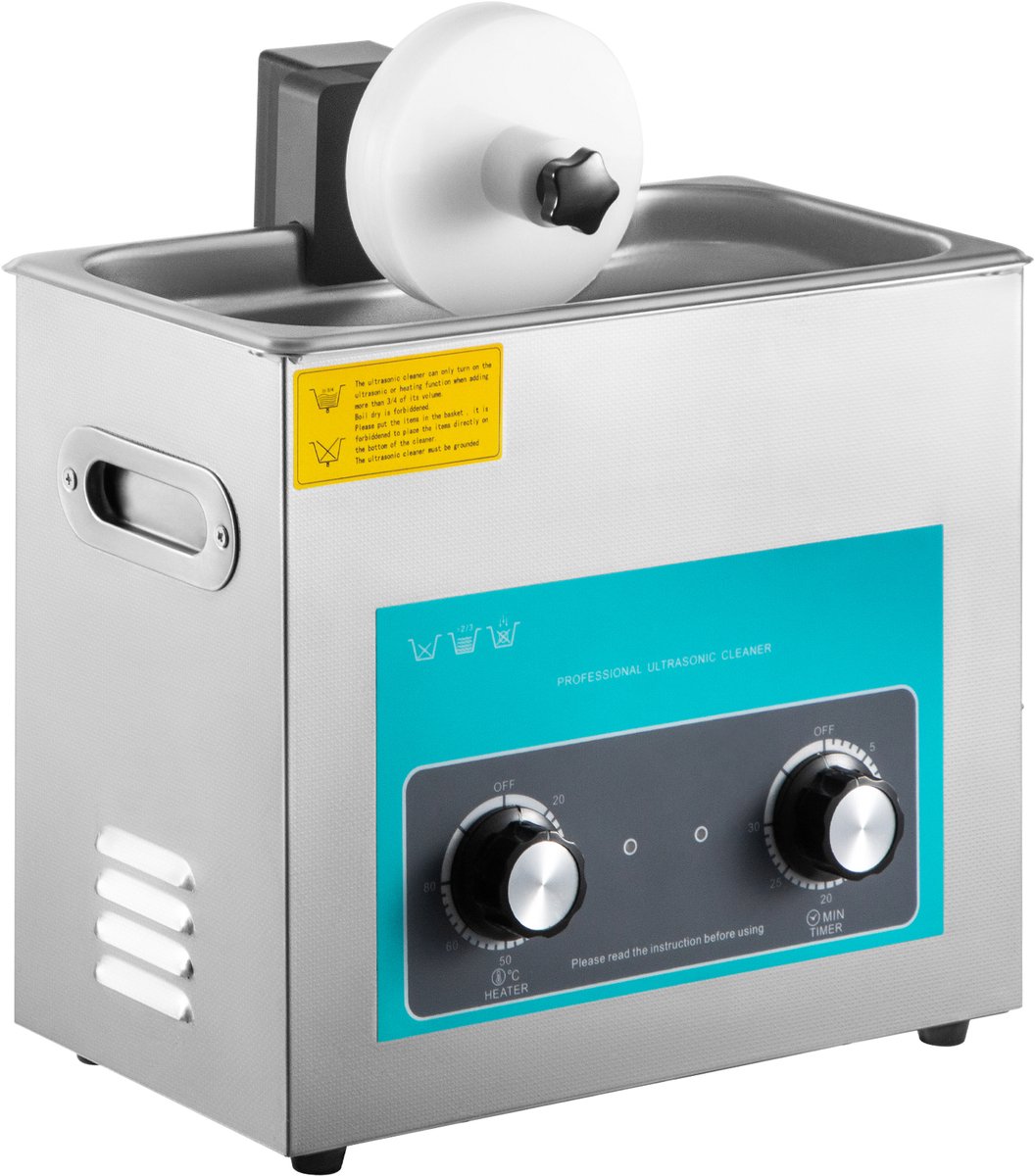 VEVOR 6L Ultrasone Reiniger - Draaiknopbediening - Roestvrij Staal 304 - Ultrasoonreiniger voor Vinylplaten