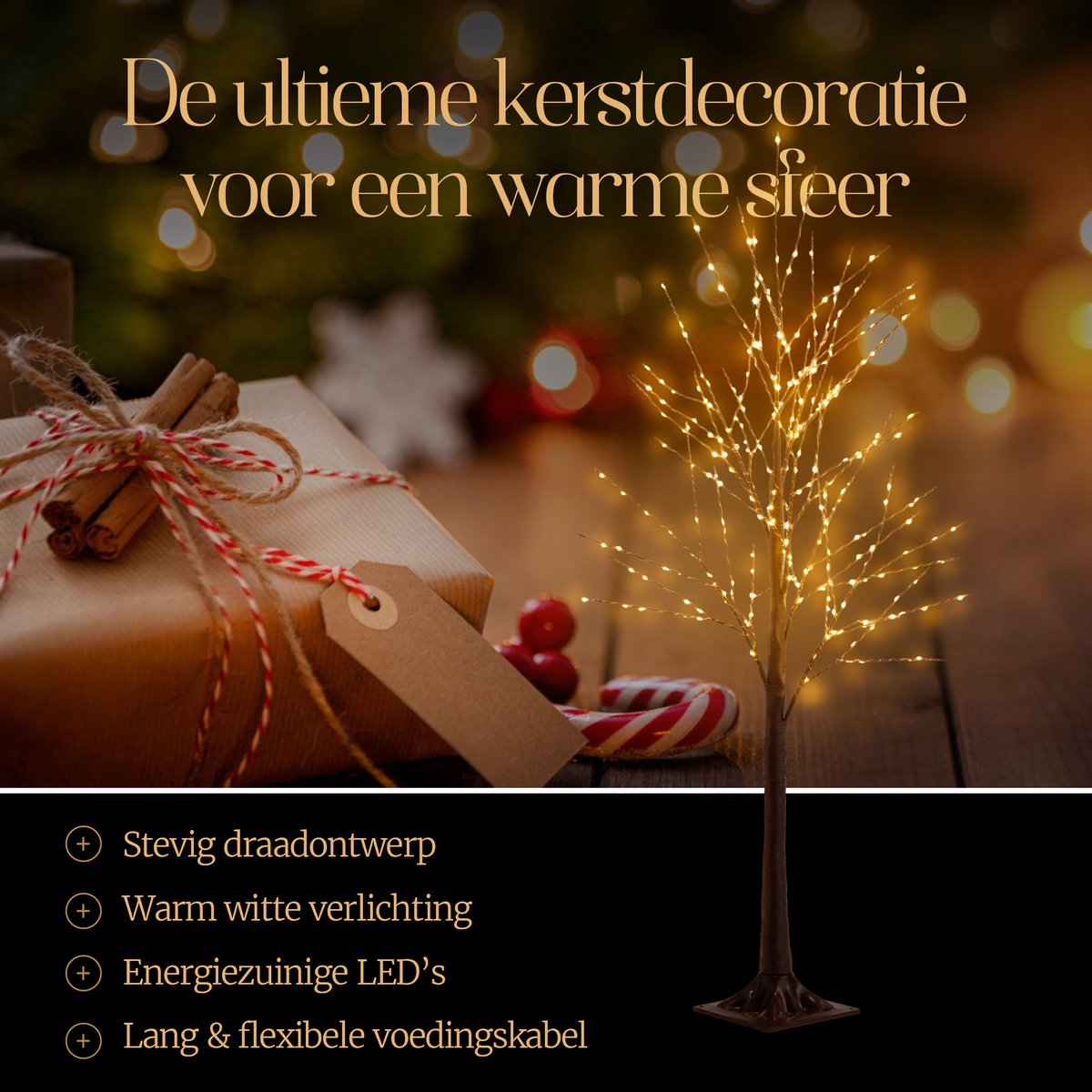 Meisterhome® LED Lichtboom - Kerstboom met LED lampjes - 120 cm - 280 LEDS – IP44 - Warm wit - Kerstverlichting voor binnen en buiten – met Timer - Verlichting - Kerstversiering – Kerstdecoratie – Lichtboom – Lichttakken – LED boom – foto 7