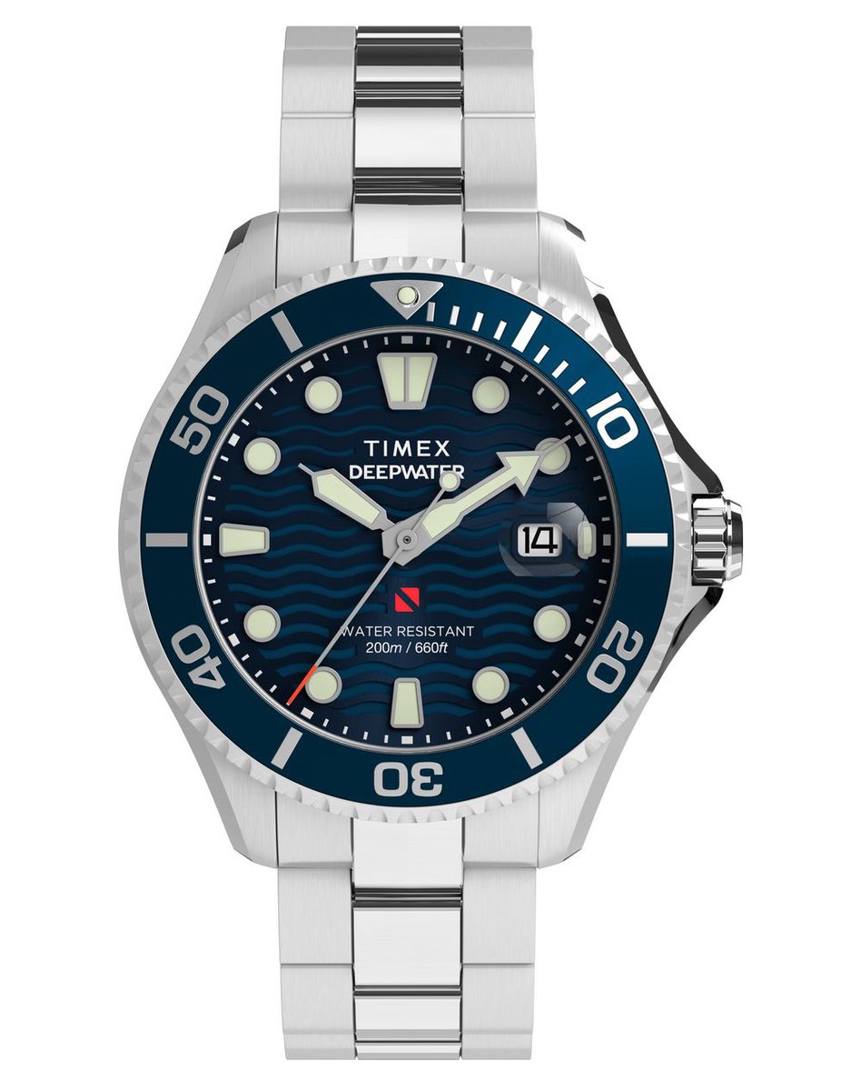 Timex Deep Water Meridian TW2W81900 Horloge - Staal - Zilverkleurig - Ø 44 mm