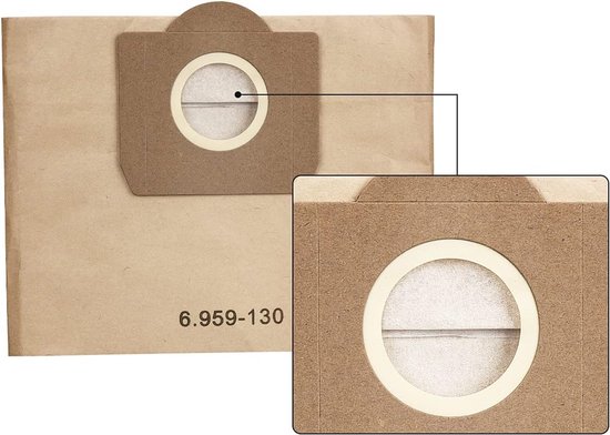 10x stofzuigerzakken geschikt voor Karcher WD3, MV3, A2204, 6.959-130.0, WD3300, se4001 - Stofzuigerzakken - Hoogwaardige stofzuigerzakken