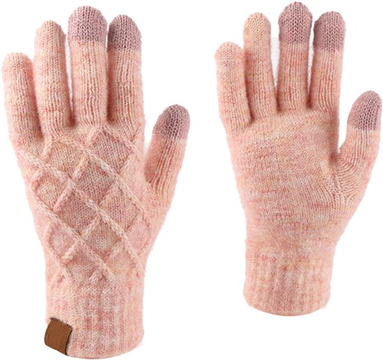 Leuke winter warme handschoenen dames meisjes winter pluizige gebreide handschoenen wol touchscreen wanten met volledige vingers kopen vanaf een prijs van 3.56